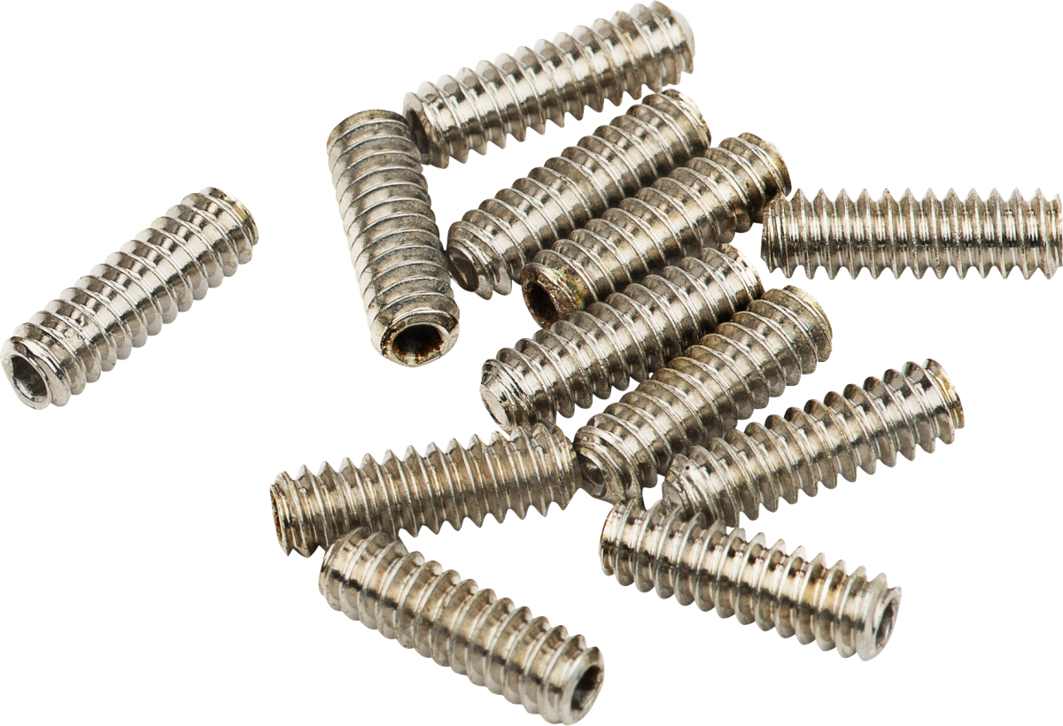 Fender Standard Series Bass Saddle Height Adjustment Hex Screws (12), 6-32 X 7/16", Nickel