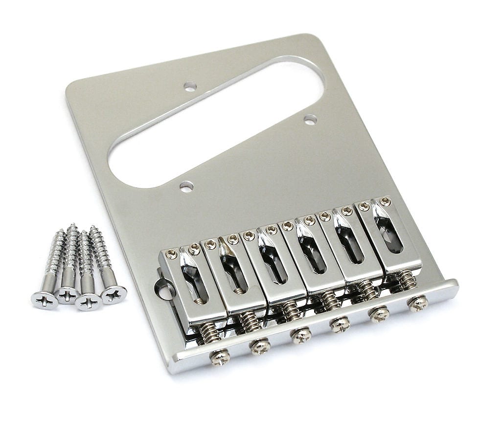 Fender Bridge Assembly for Left-Handed Standard Tele, Chrome