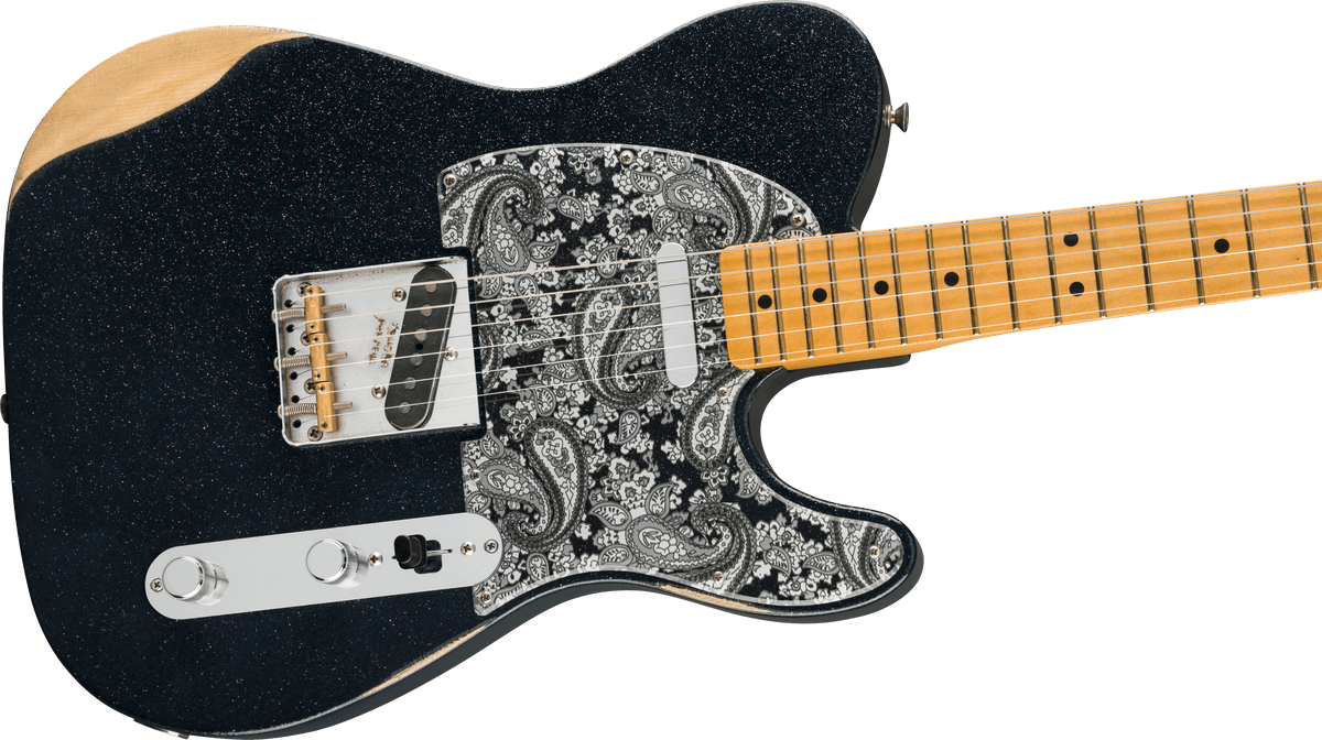 Fender Brad Paisley Road Worn Telecaster, Maple Fingerboard, Black Sparkle