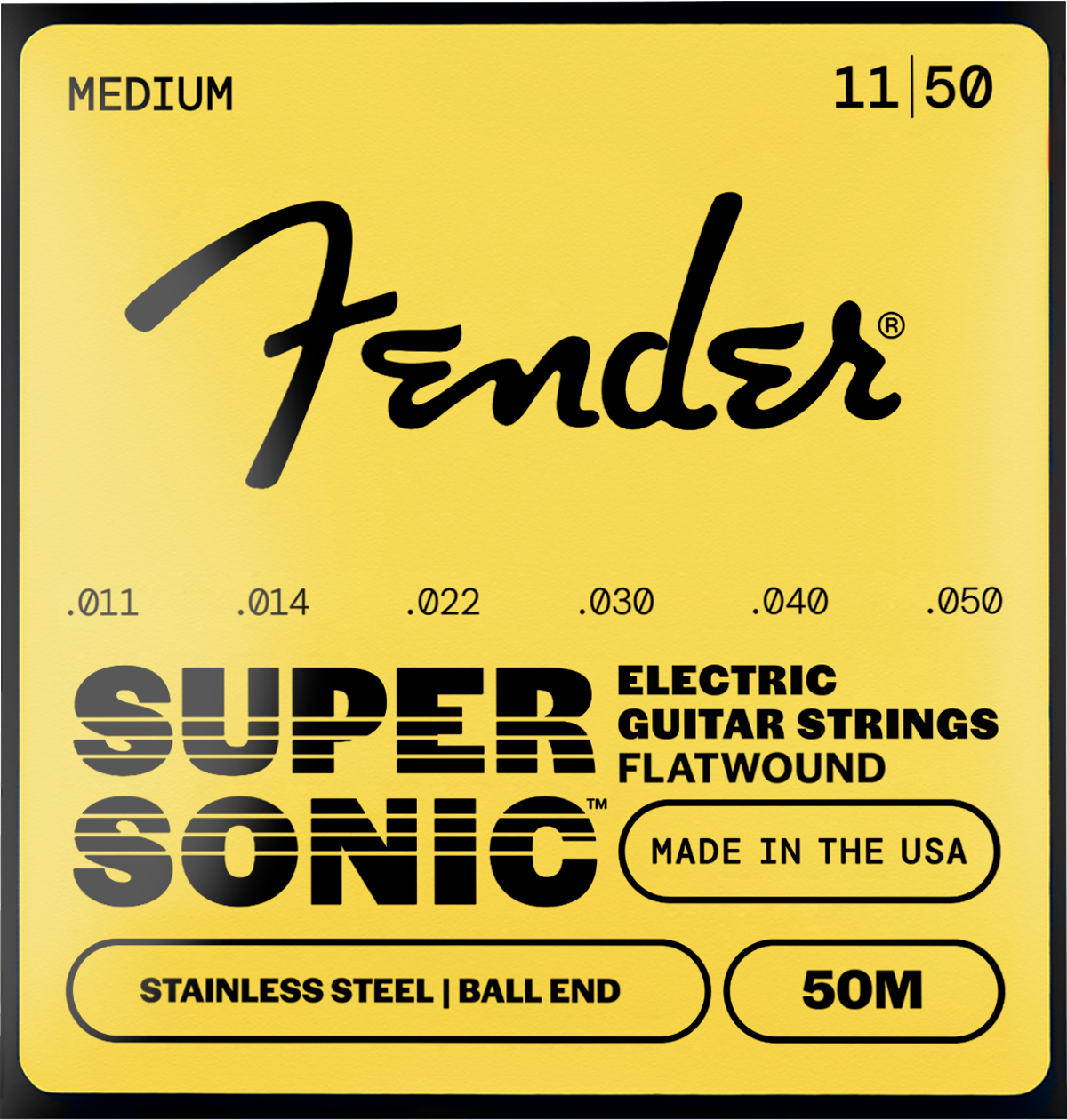 Fender Stainless Flatwounds, (50XL) Stainless Steel Flatwound Ball End Set