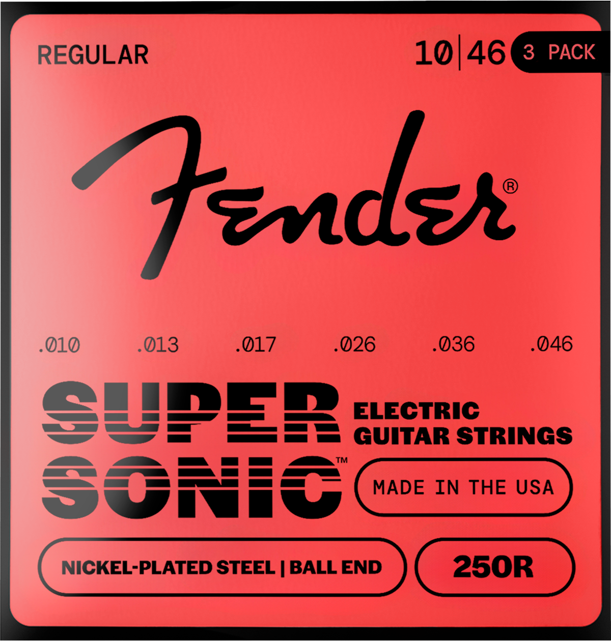 Fender Super 250's 250R Ball End Strings (3-Pack), NPS, 10-46