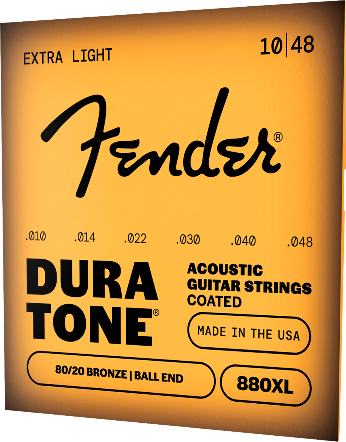 Fender Dura-Tone Coated Ball End Acoustic Strings, 80/20 Bronze