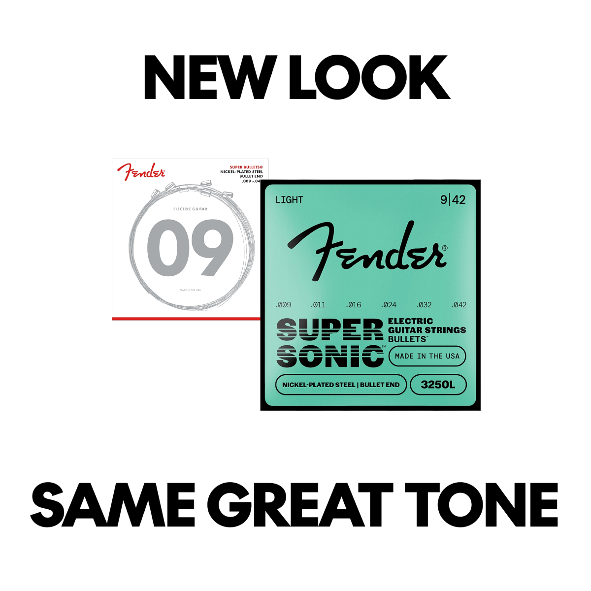 Fender Super Bullets Bullet End Strings, Nickel-Plated-Steel