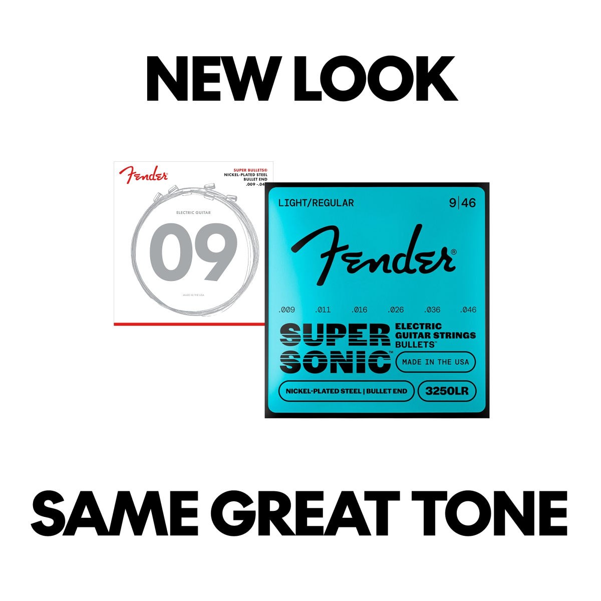 Fender Super Bullets Bullet End Strings, Nickel-Plated-Steel