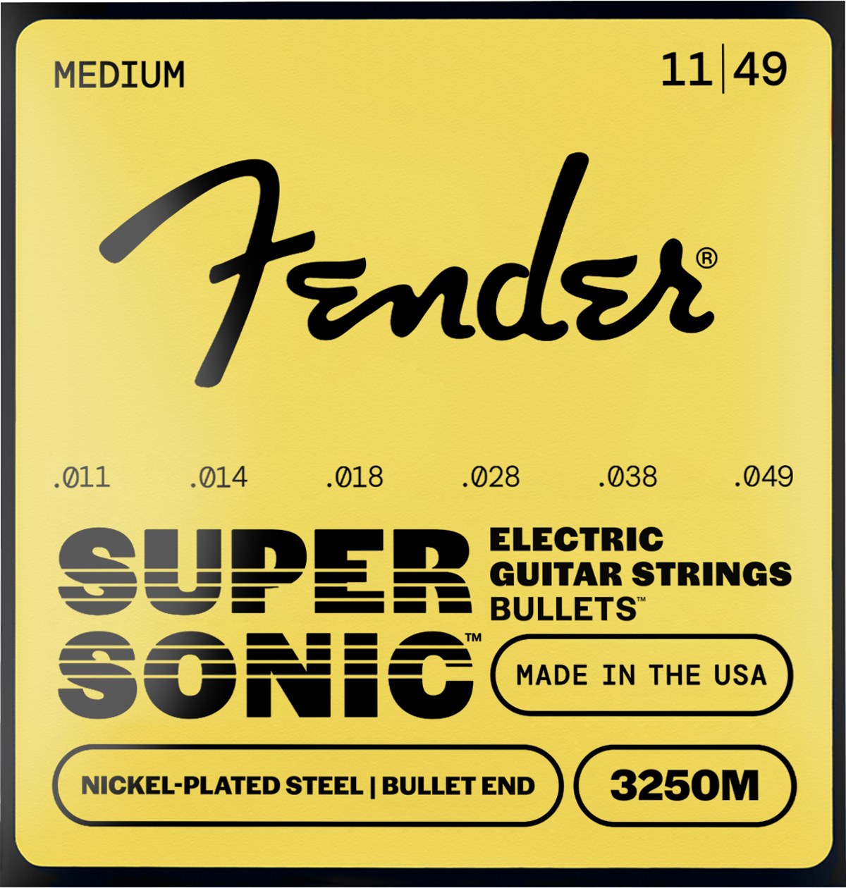 Fender Super Bullets Bullet End Strings, Nickel-Plated-Steel