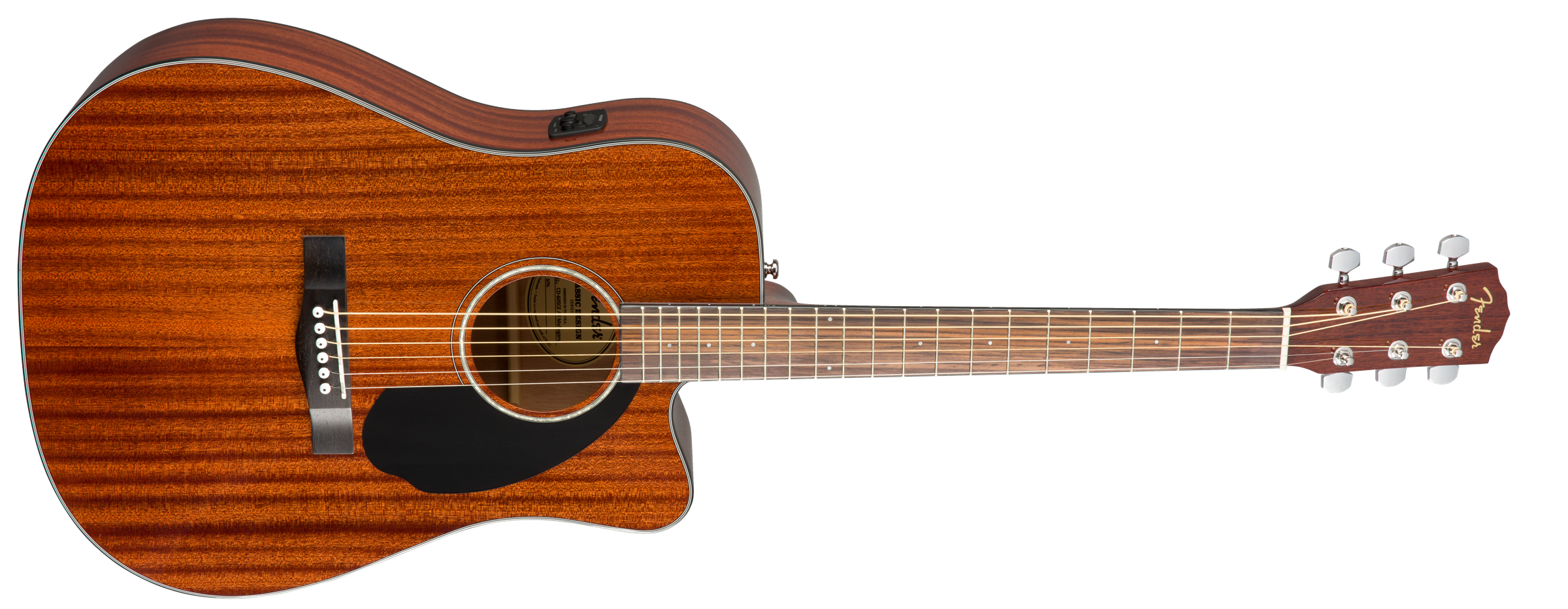 Fender CD-60SCE Dreadnought Acoustic/Electric Guitar w/ Walnut Fingerboard, All-Mahogany