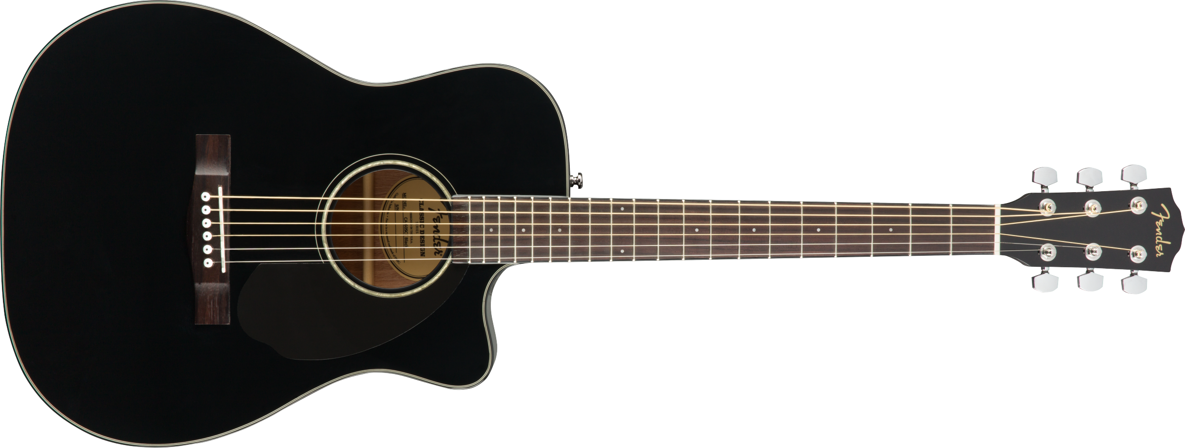 Fender CC-60SCE Concert Acoustic Guitar Walnut Fingerboard, Black