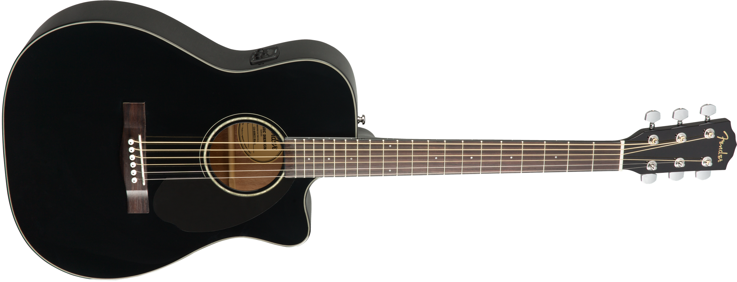 Fender CC-60SCE Concert Acoustic Guitar Walnut Fingerboard, Black