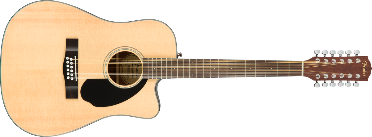 Fender CD-60SCE Dreadnought 12-String Acoustic/Electric Guitar w/ Walnut Fingerboard, Natural