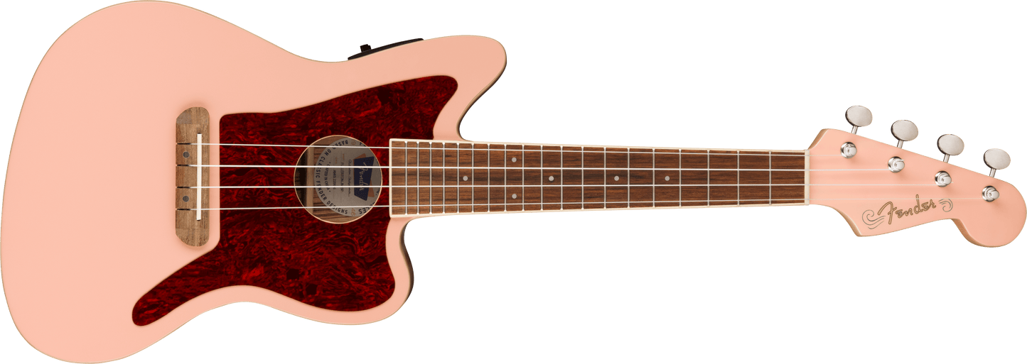 Fender Fullerton Jazzmaster Ukulele, Walnut Fingerboard, Shell Pink