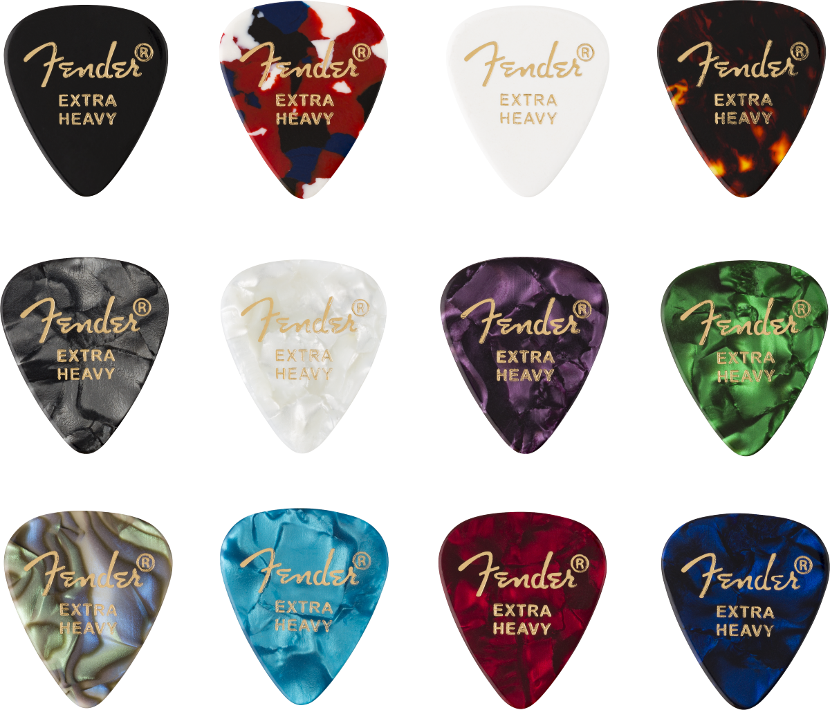 Fender 351 Shape, Celluloid Medley Picks (12)