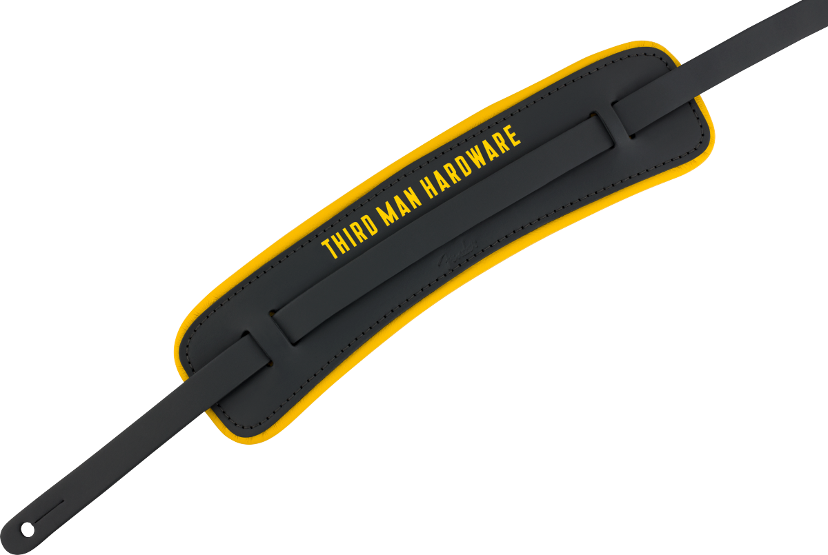 Fender Fender x Third Man Hardware Leather Strap, Black/Yellow