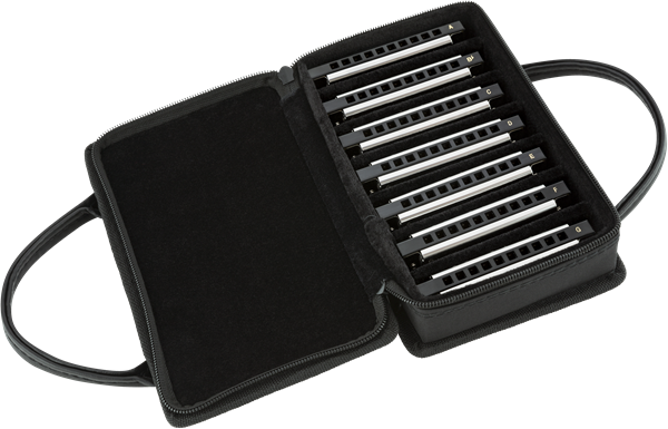 Fender Blues Deluxe Harmonica, Pack of 7, W/ Case