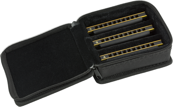 Fender Blues DeVille Harmonica, Pack of 3, W/ Case