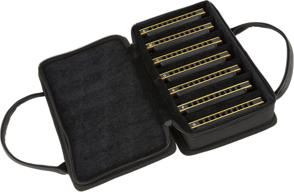 Fender Blues DeVille Harmonica, Pack of 7, W/ Case