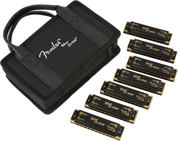 Fender Blues DeVille Harmonica, Pack of 7, W/ Case