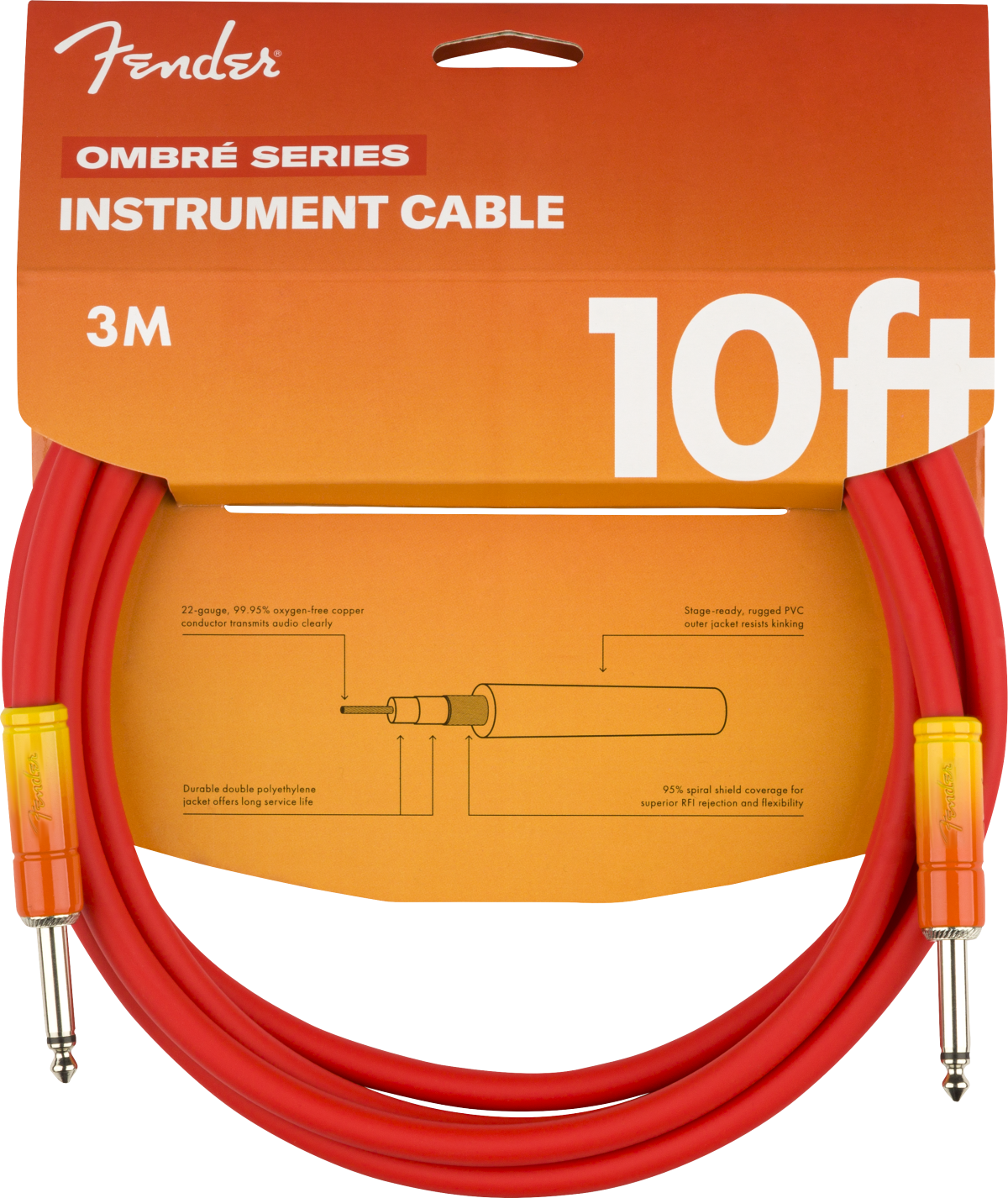 Fender Ombré Instrument Cable, S/S, 10'