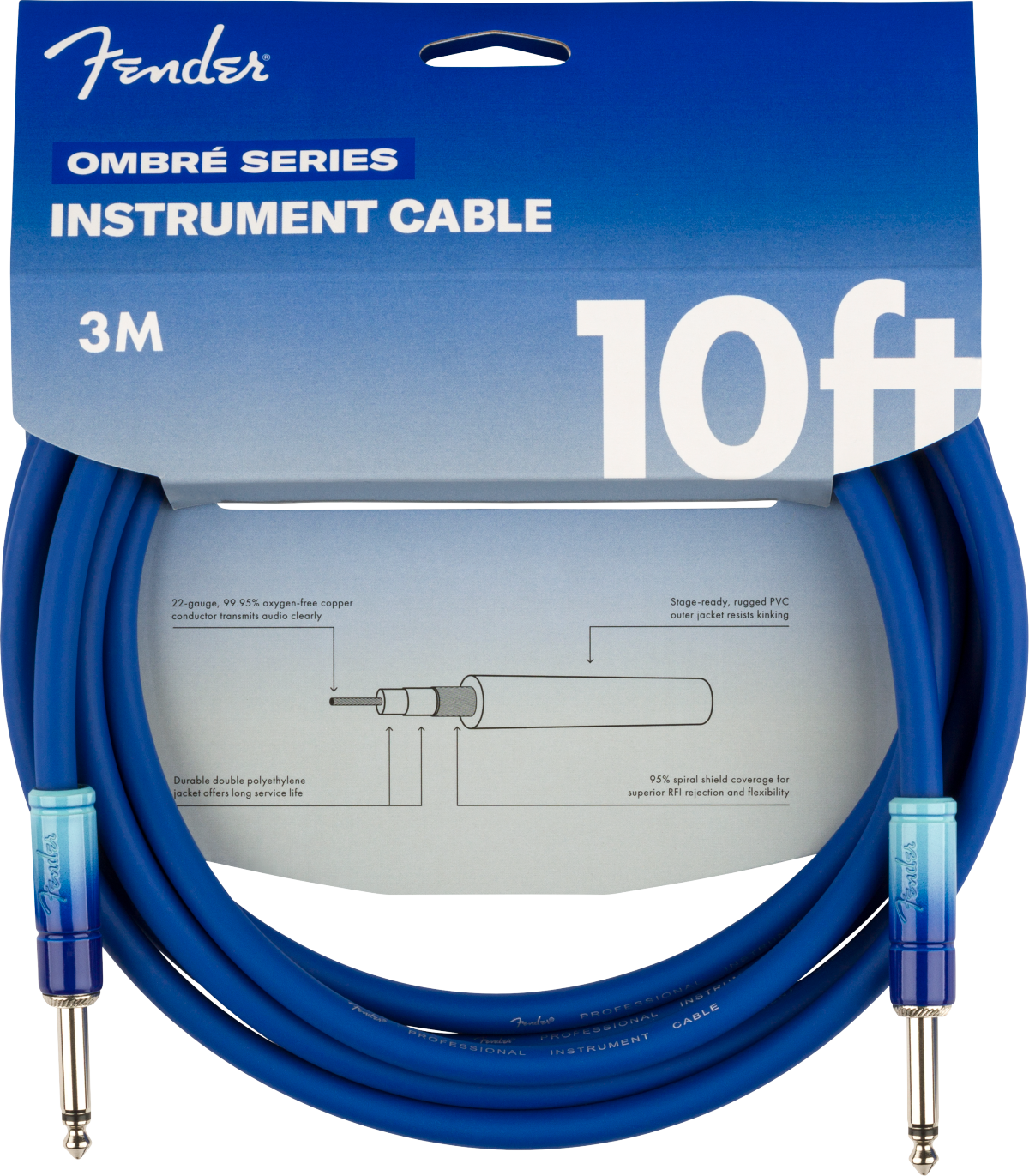 Fender Ombré Instrument Cable, S/S, 10'