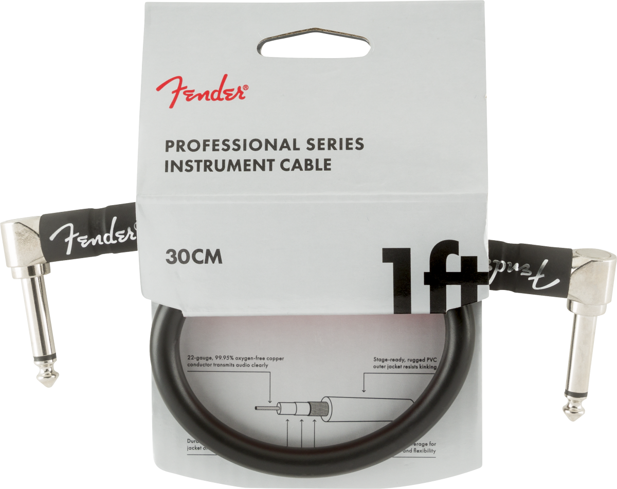 Fender Professional Series Instrument Cable, Angle/Angle, Black