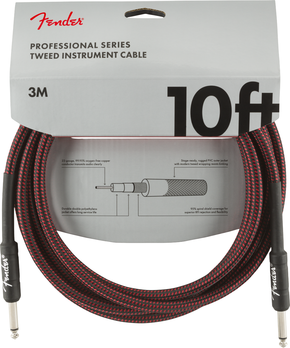 Fender Professional Series Tweed Instrument Cable, Straight/Straight