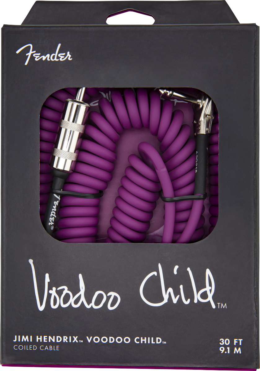 Fender Hendrix Voodoo Child Coil Instrument Cable, Straight/Angle, 30'