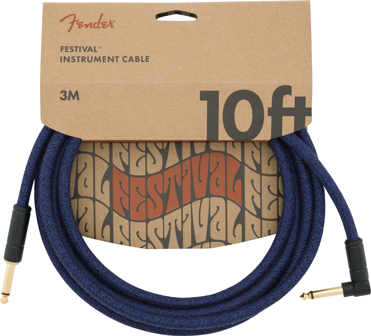 Fender Pure Hemp Festival Instrument Cable, Straight/Angle