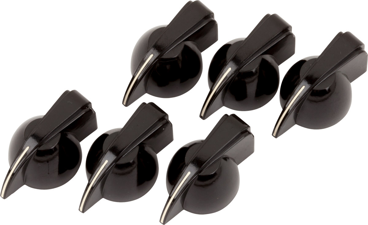 Fender Pure Vintage Black "Chicken Head" Amplifier Knobs (6)