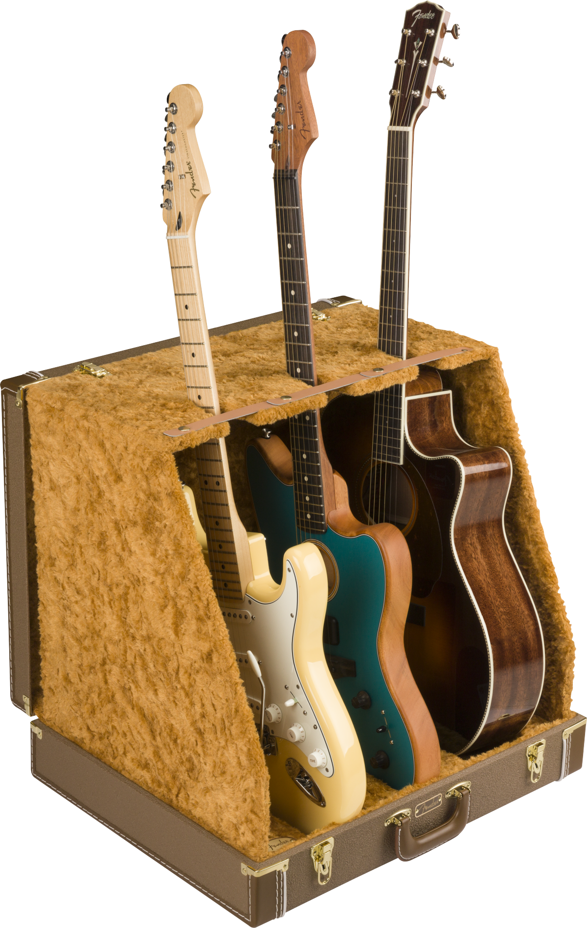 Fender Classic Series Case Stand, 3 Guitar, Brown