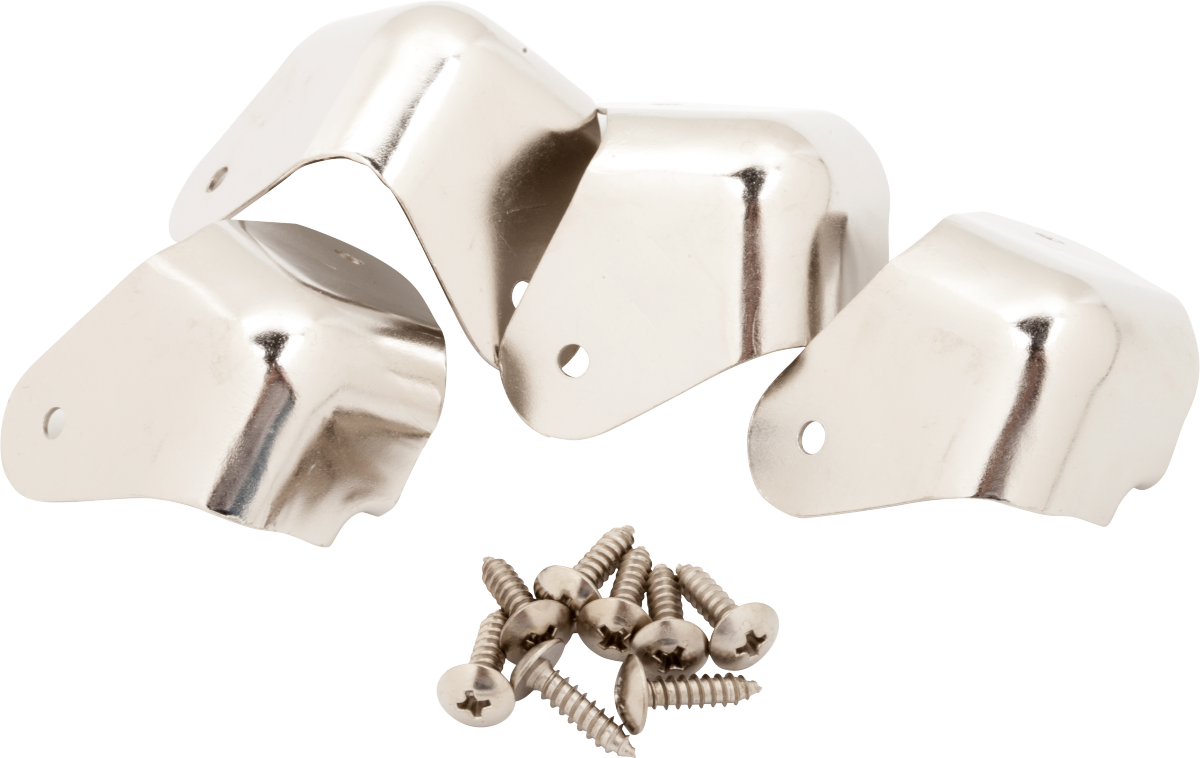 Fender Pure Vintage 2-Screw Mount Amp Corners (4), Nickel