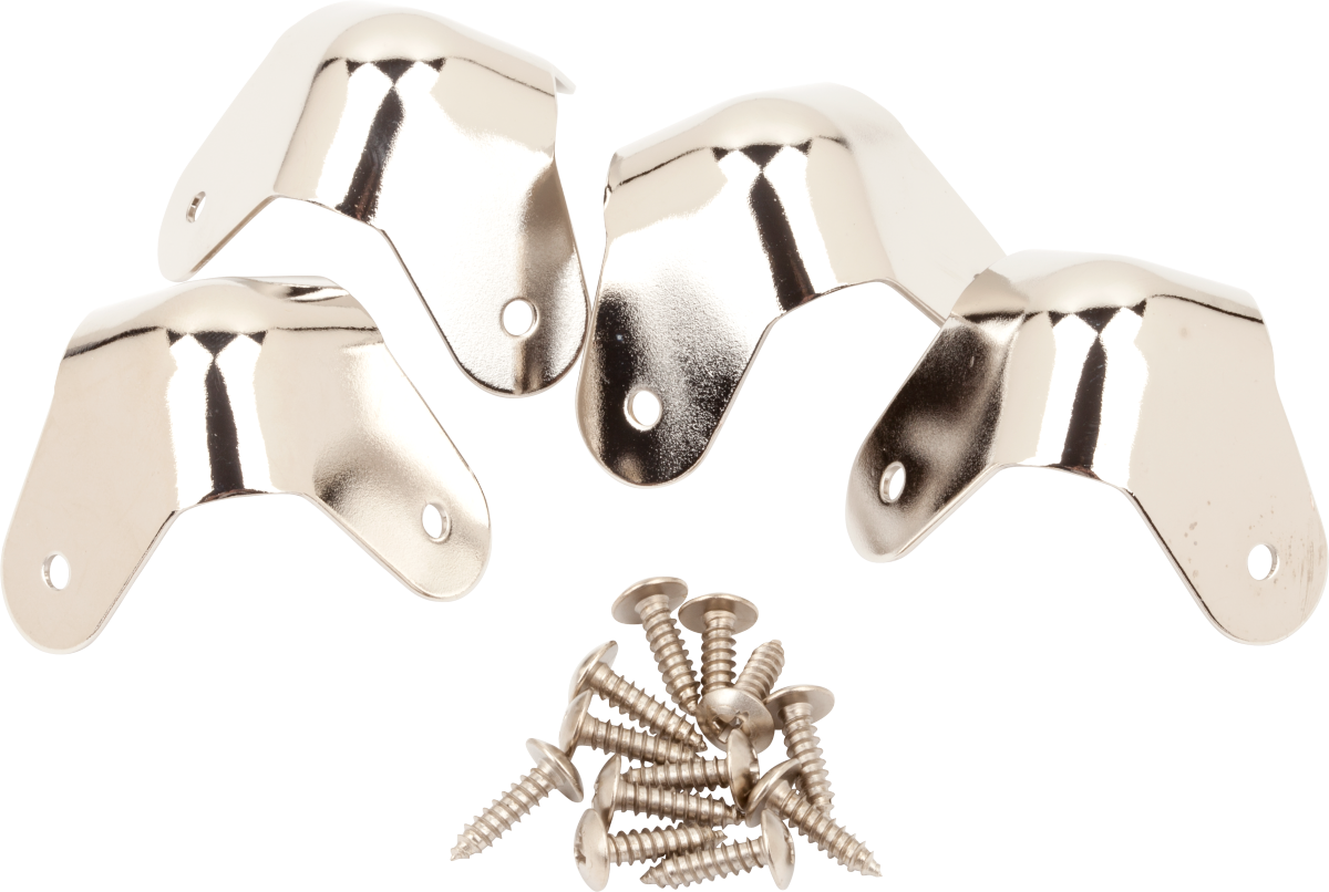Fender Pure Vintage 3-Screw Mount Amp Corners (4), Nickel