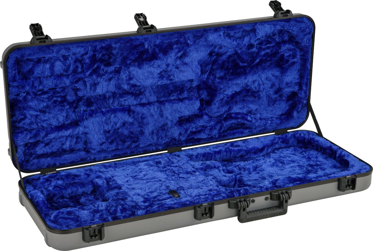 Fender Deluxe Molded Strat/Tele Case, Silver/Blue