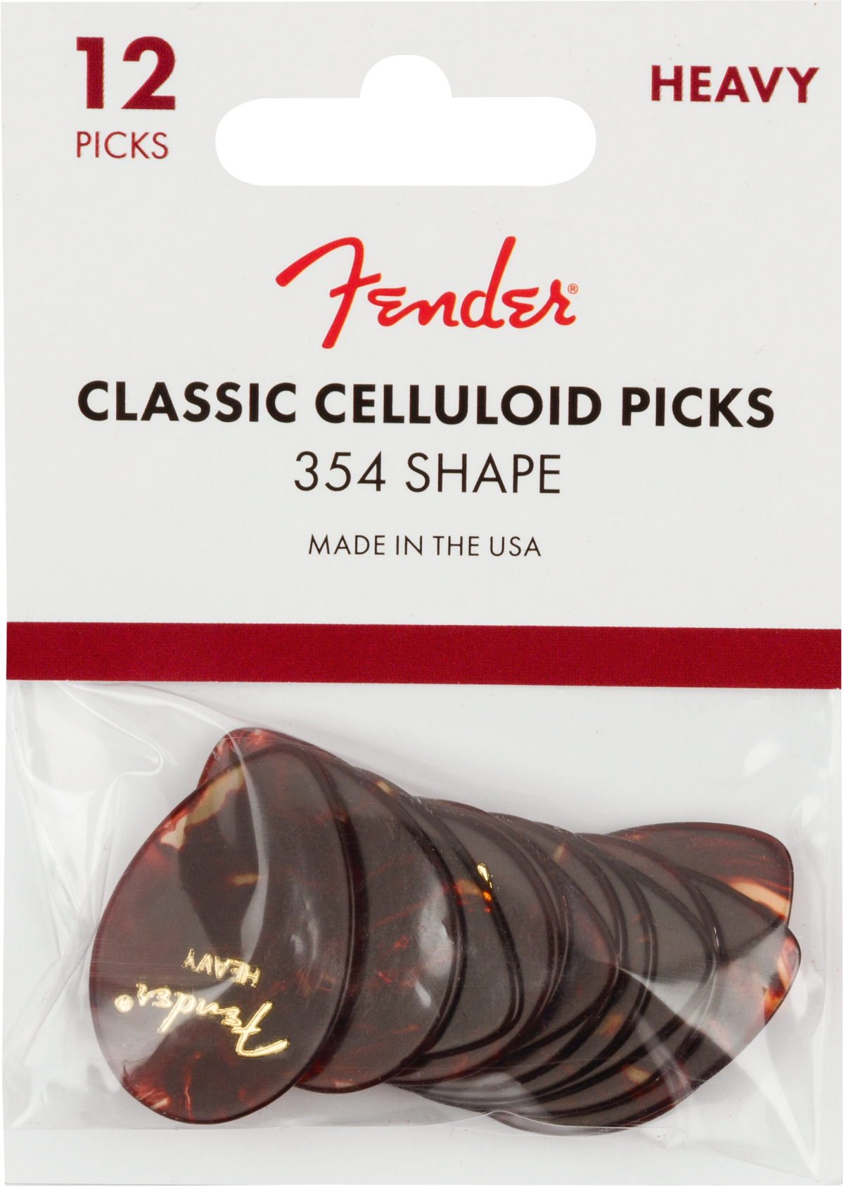 Fender 354 Classic Celluloid Picks (12), Shell