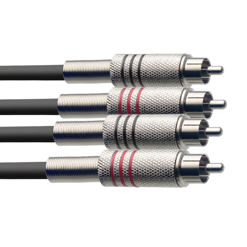 Stageline 3' Twin RCA Cable, Dual RCA to Dual RCA