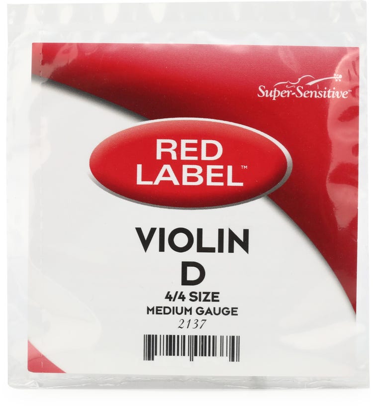 D'Addario Red Label 4/4 Violin D String, Medium Tension