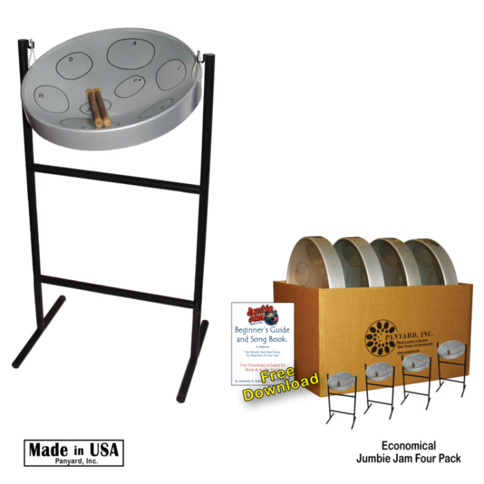 Panyard Jumbie Jam Steel Drum Kit 4-Pack w/ Tube Floor Stand