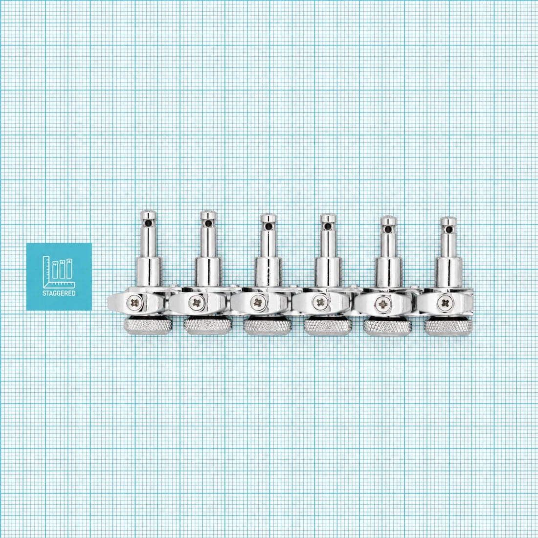 Graph Tech Staggered Electric Locking 6 In-line Chrom 2 Pin