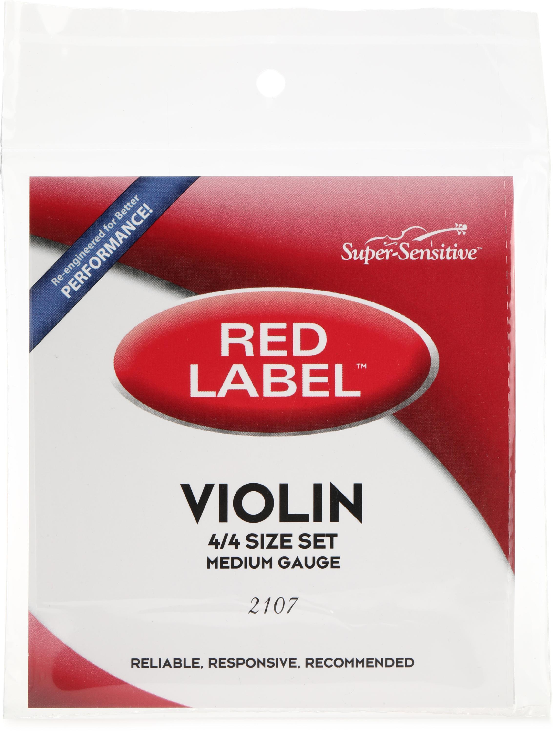 D'Addario Red Label 4/4 Violin String Set, Medium Tension
