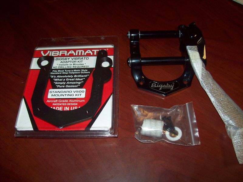 Bigsby B500 Tremolo Tailpiece With Vibramate V500 Mount Kit, Black