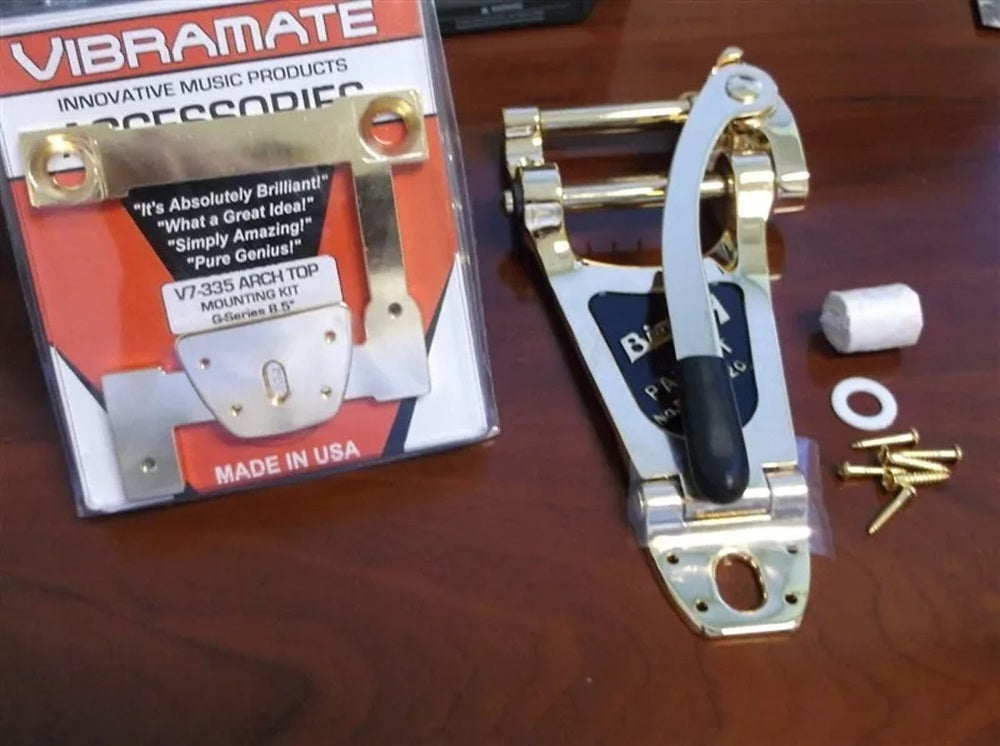 Bigsby B7 Vibrato Tailpiece With Vibramate V7 Mount Kit for 335 Arch Top