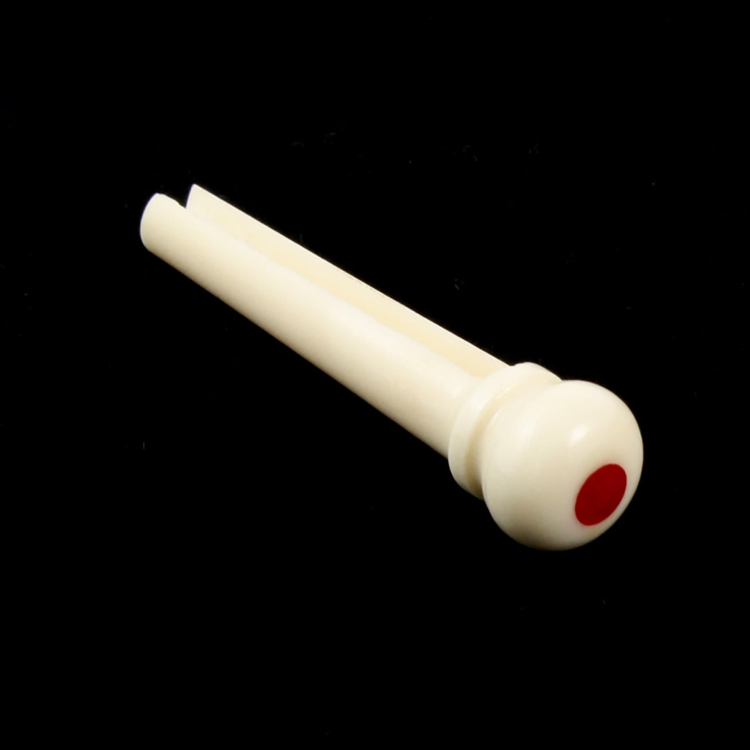 Bridge Pins (6), Camel Bone W/ Red Jasper Dot