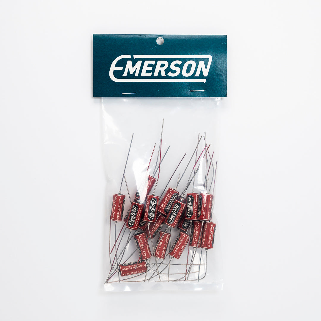 Emerson .047uf Custom Paper-in-Oil Capacitors, Red/Cream
