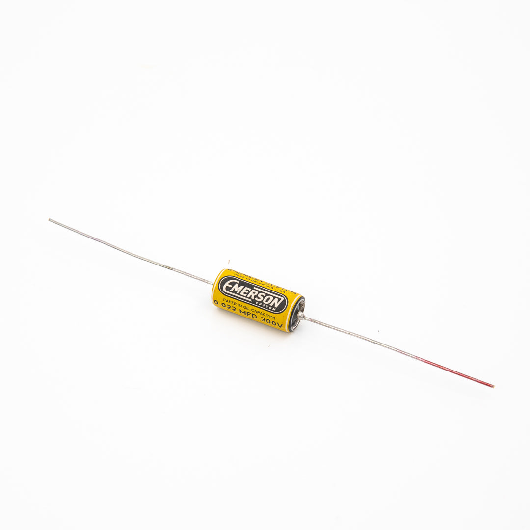 Emerson .022uf Custom Paper-in-Oil Capacitors, Yellow/Cream