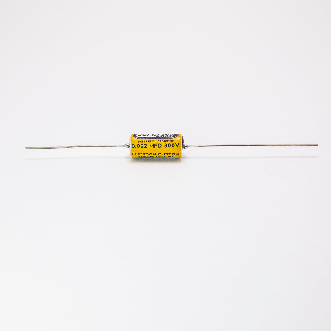 Emerson .022uf Custom Paper-in-Oil Capacitors, Yellow/Cream