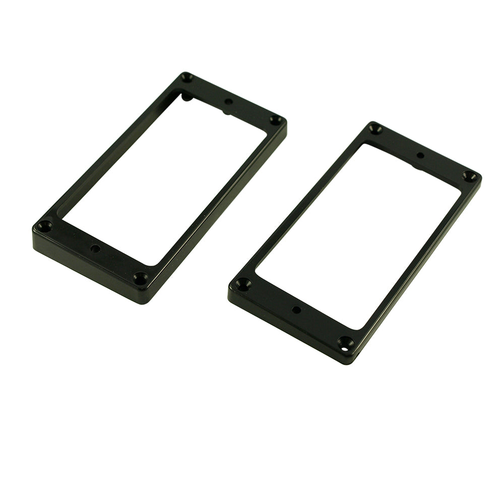 WD Flat Humbucker Pickup Mounting Ring Set (1 High, 1 Low), Black