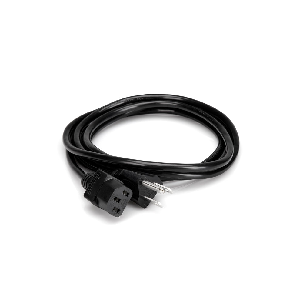 Hosa IEC C13 to NEMA 5-15P Power Cord, 3'