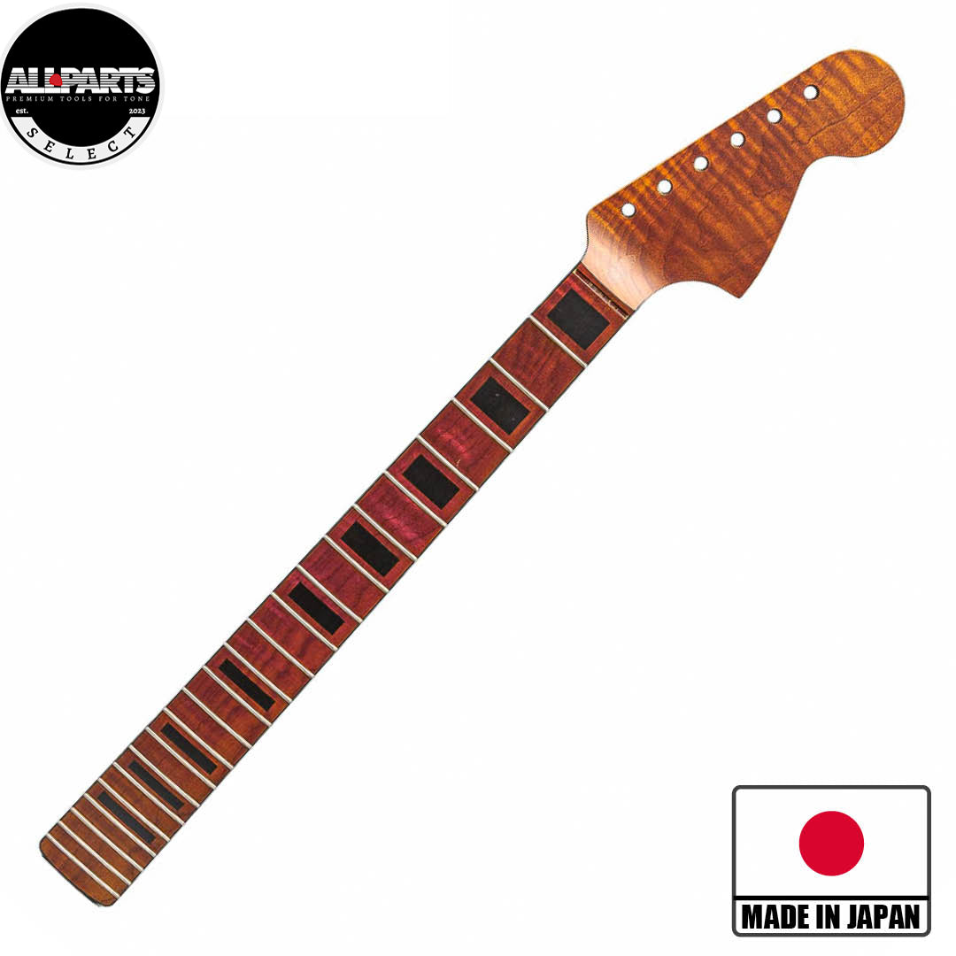 Allparts Select VIN-MOD AAA+ Roasted Flame Maple Jaguar Neck - Licensed by Fender