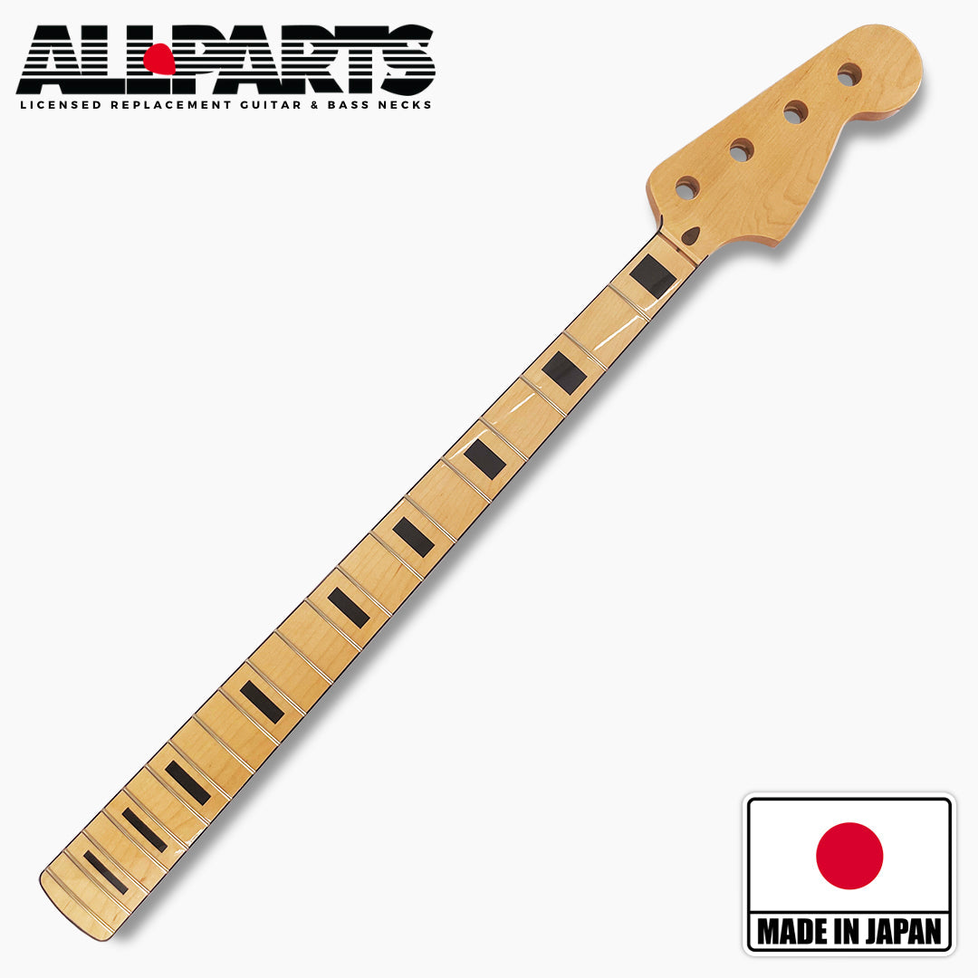 Allparts Licensed by Fender Neck for Jazz Bass, Vintage Tint, Black Inlay