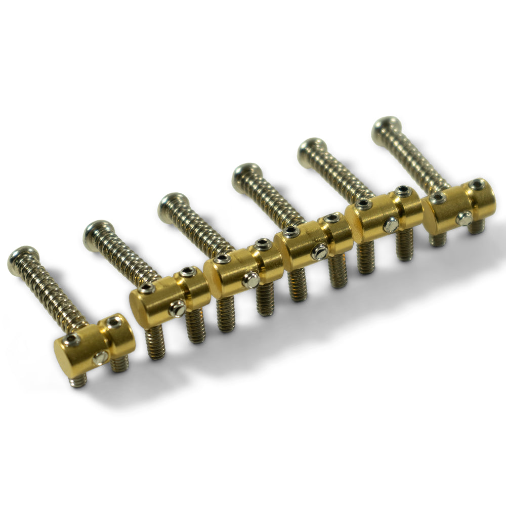 Kluson 6-Piece Brass Saddle Set for Fender Telecaster
