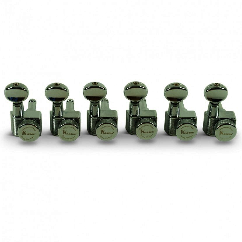 Kluson Contemporary Diecast Series 2-Pin 6-In-Line Locking Tuning Machines for Fender, Chrome