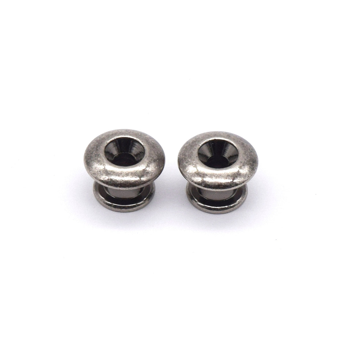 KD By AxLabs Small Strap Buttons (2), Rounded Top, Antique Silver